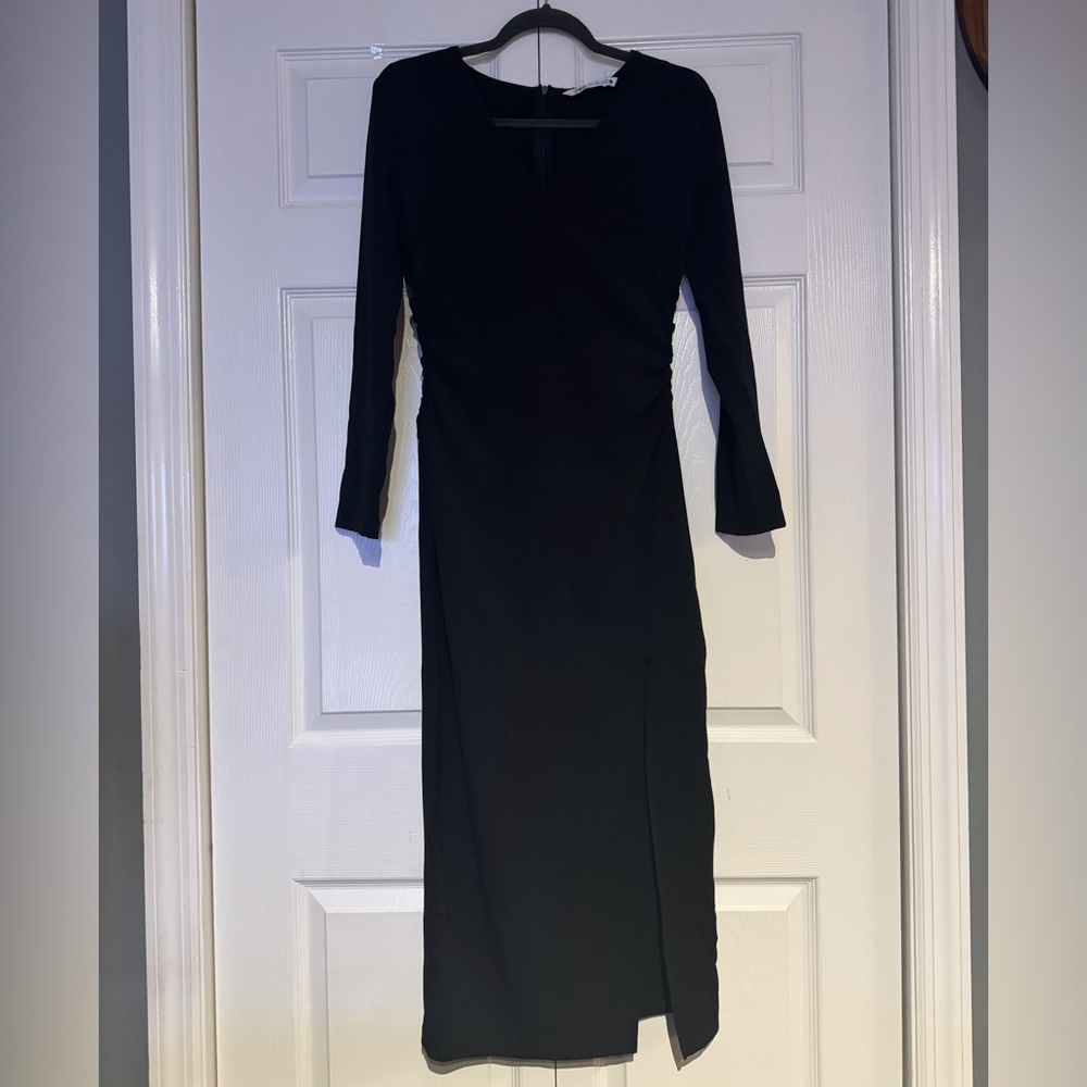 Zara midi dress with a slit on the side.
